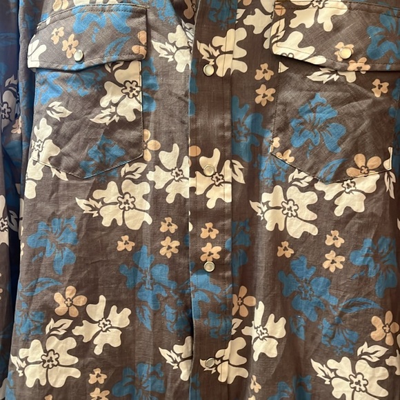 Western Aloha - Pearl Snap Hawaiian Long-Sleeveve Shirt Size M 🤠‼️PRICE DROP‼️ - Picture 3 of 7